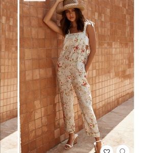 Floral Linen Overall Size L